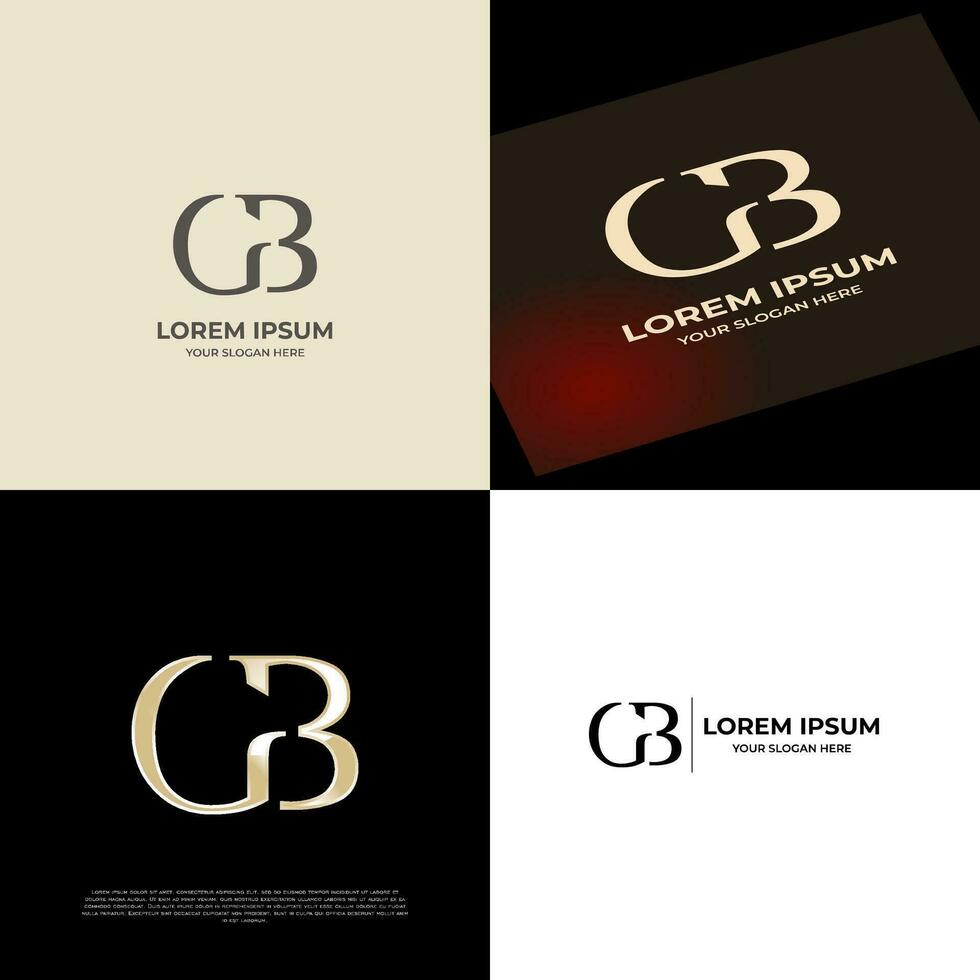 GB Initial Modern Luxury Logo Template for Business vector