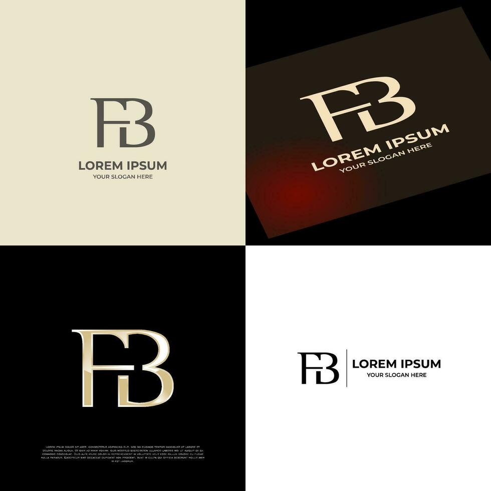 FB Initial Modern Luxury Logo Template for Business vector