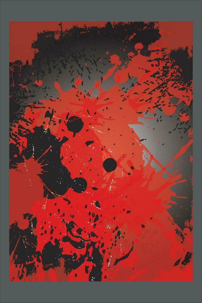 Red splashes over black and white gradient grunge texture background. Sport style vector illustration