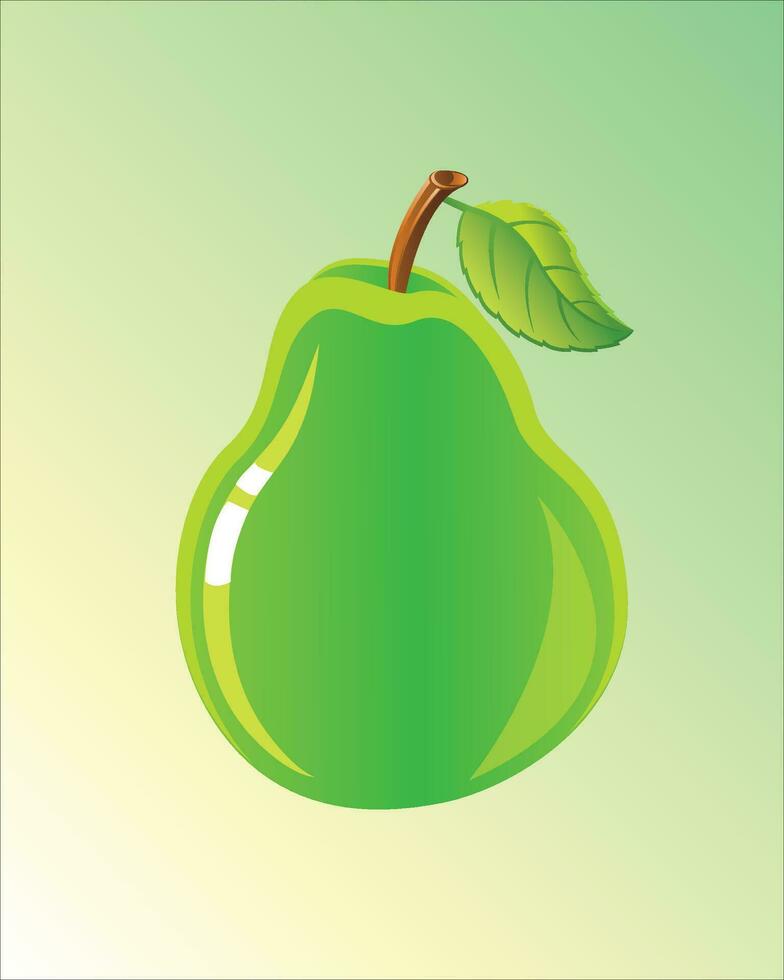 verde peras. Fresco Fruta verde color fondo, vector 3d objeto