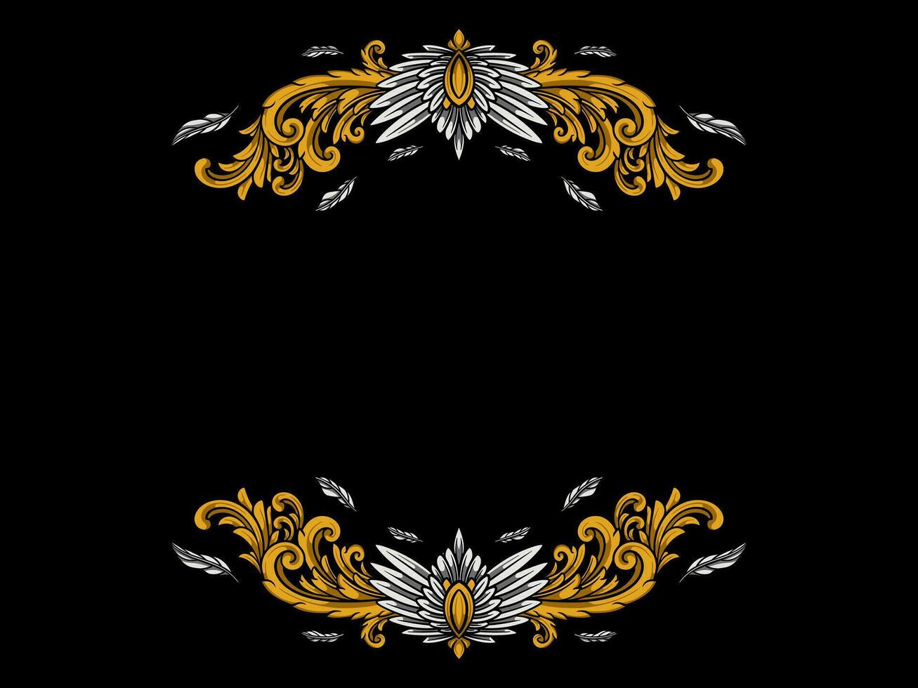 Gold Ornament Classy Luxury Fur Wings vector