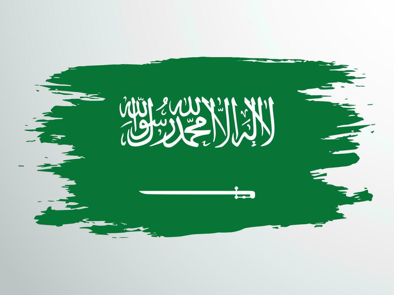 Saudi Arabia flag drawn with a brush vector