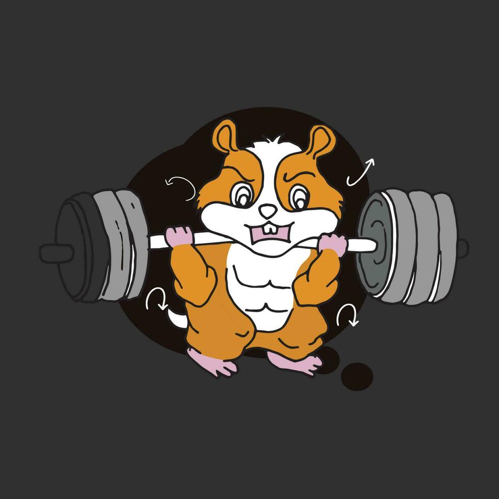 pet animal gym muscles vector