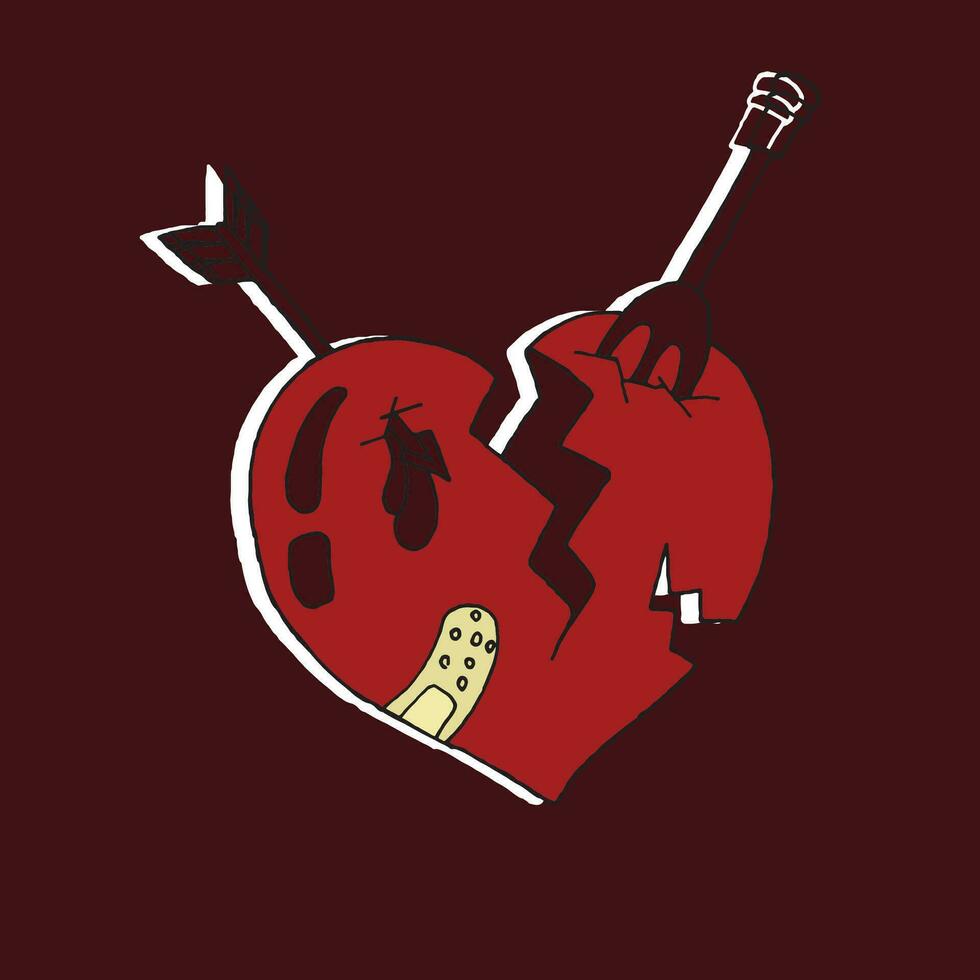 bloody broken heart vector