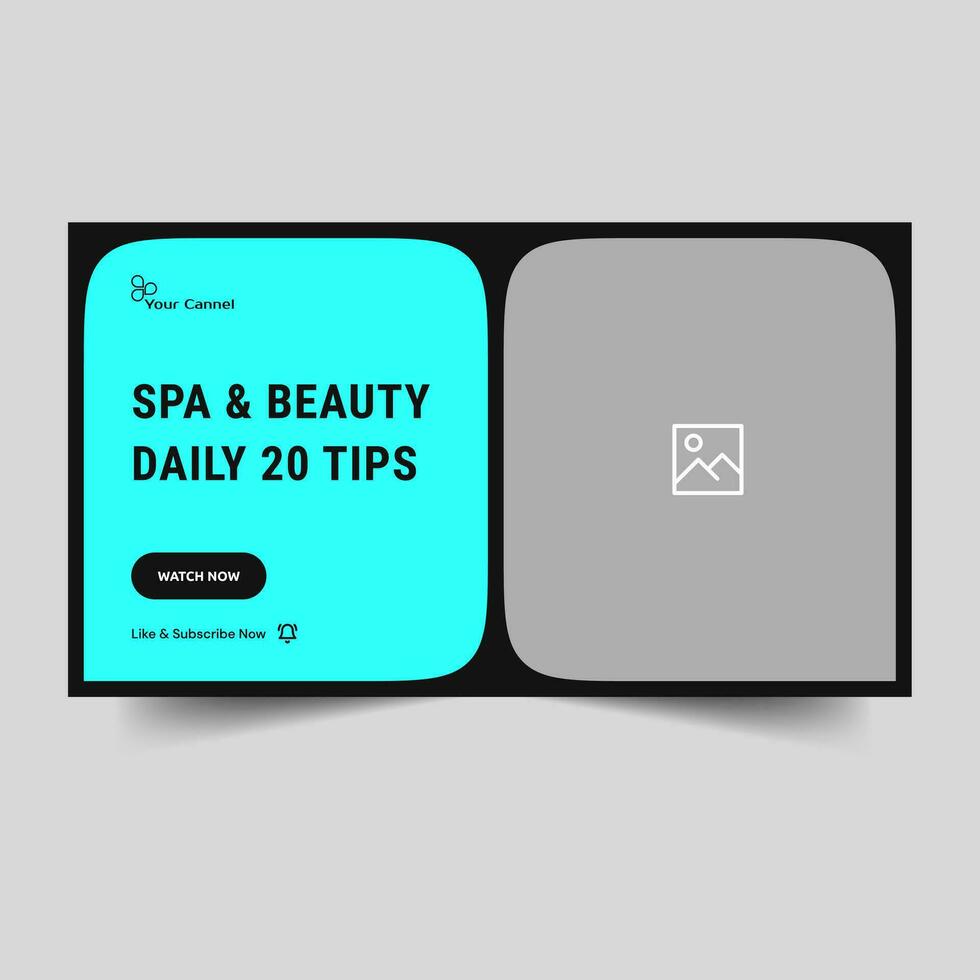 Trendy spa and beauty video cover banner design, digital banner, thumbnail banner, editable vector eps 10 file format