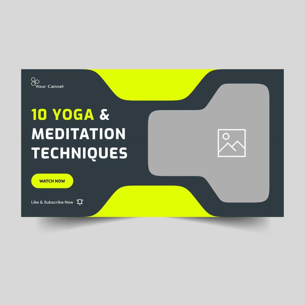 Creative yoga and fitness tips video thumbnail banner design, customizable video cover banner design, fully editable vector eps 10 file format
