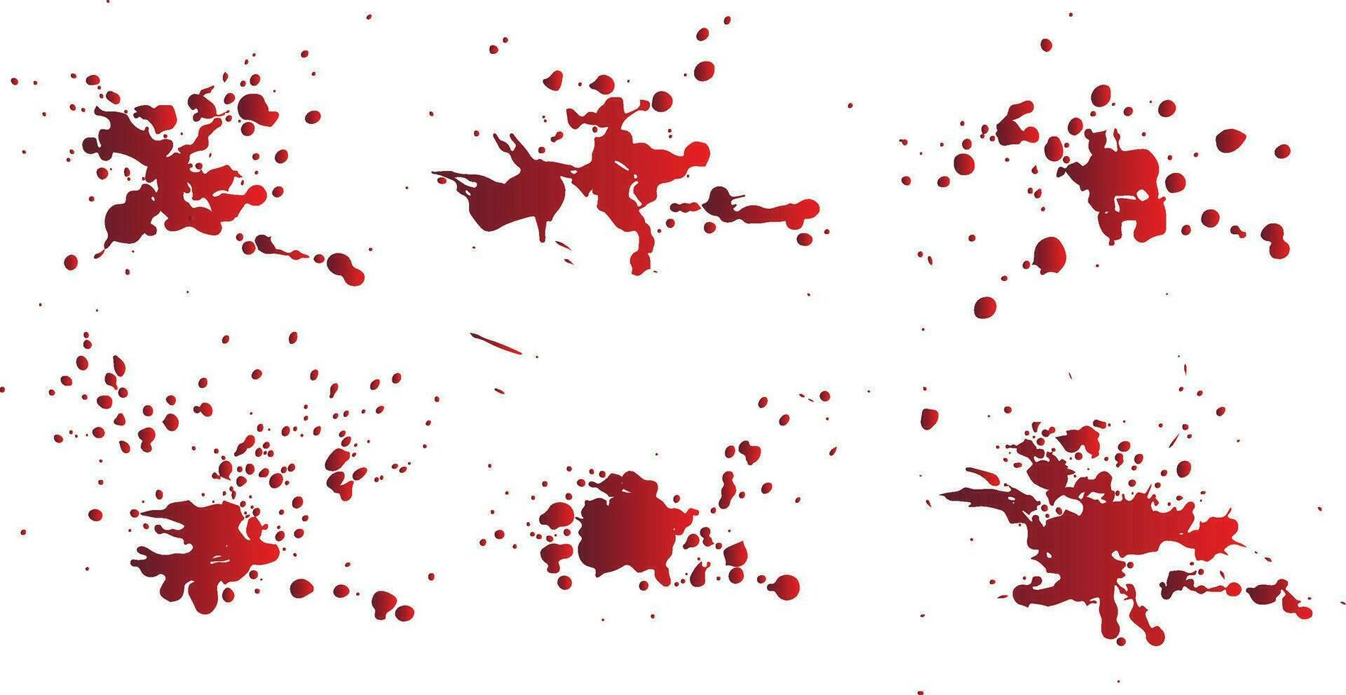 Set of red blood splatter background vector