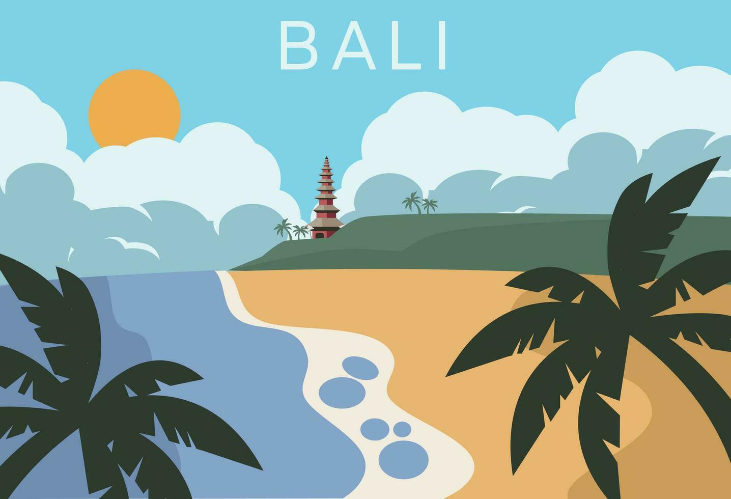 bali playa Indonesia vector