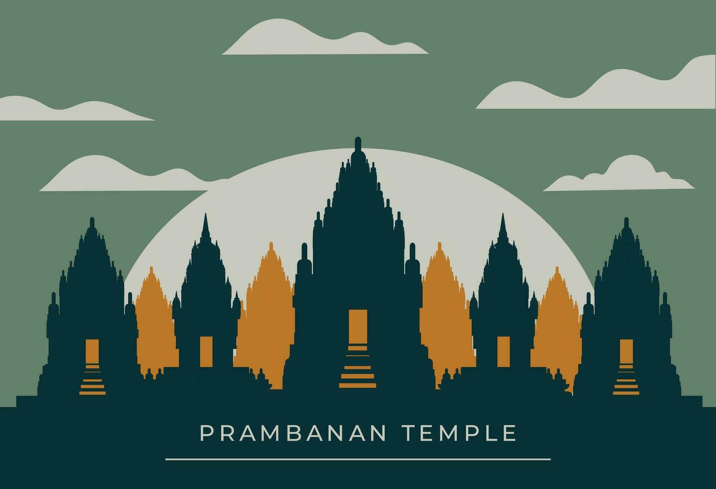 Prambanan temple background vector