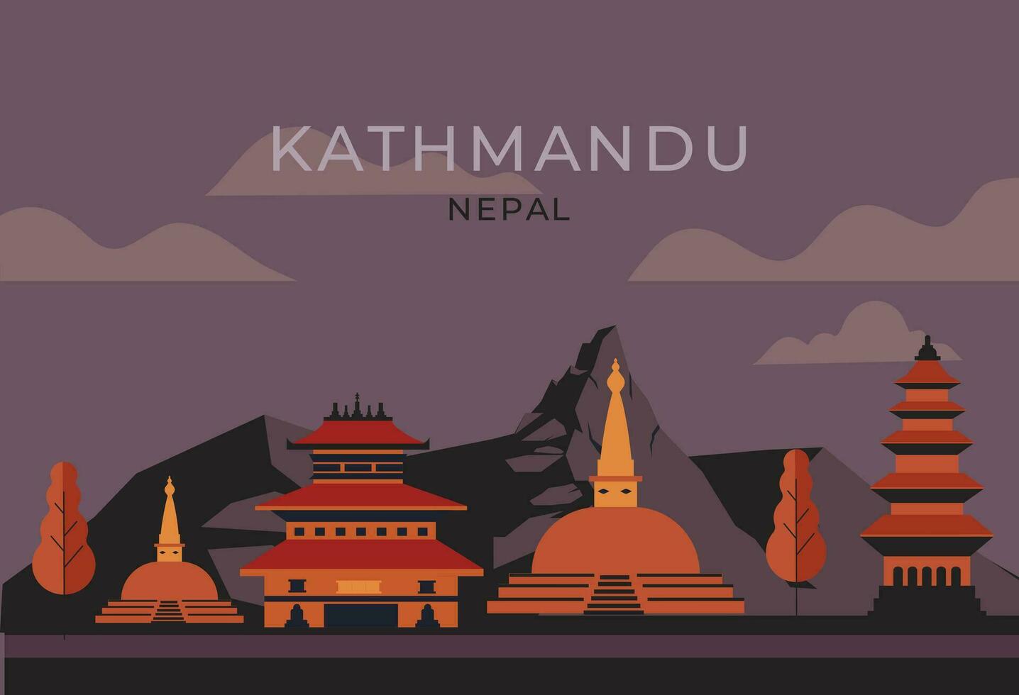 Kathmandu Nepal background vector