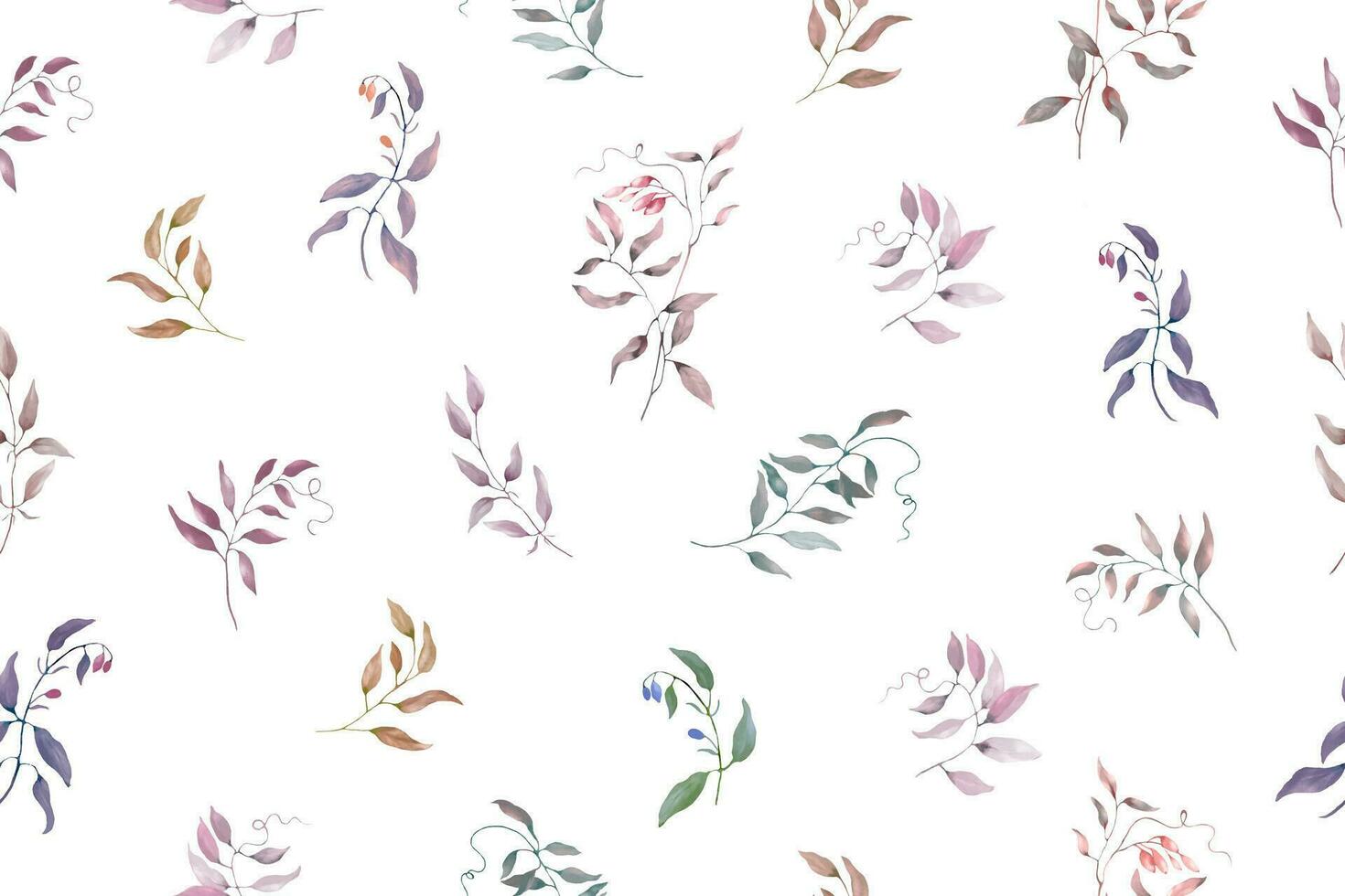 Watercolor floral seamless pattern. Hand drawn illustration isolated on white background. vector