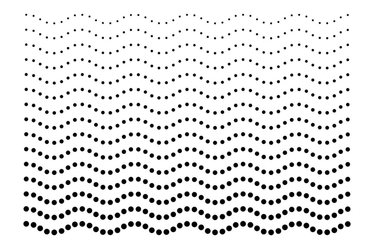 Vector dotted wavy dash line seamless pattern.