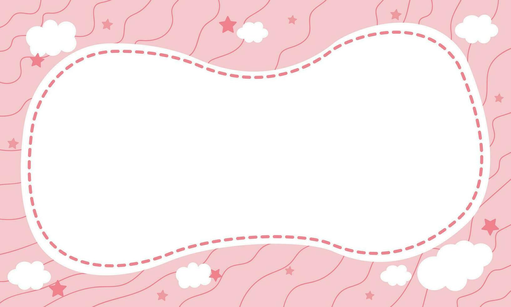 Cute pink background with white empty space in the middle vector