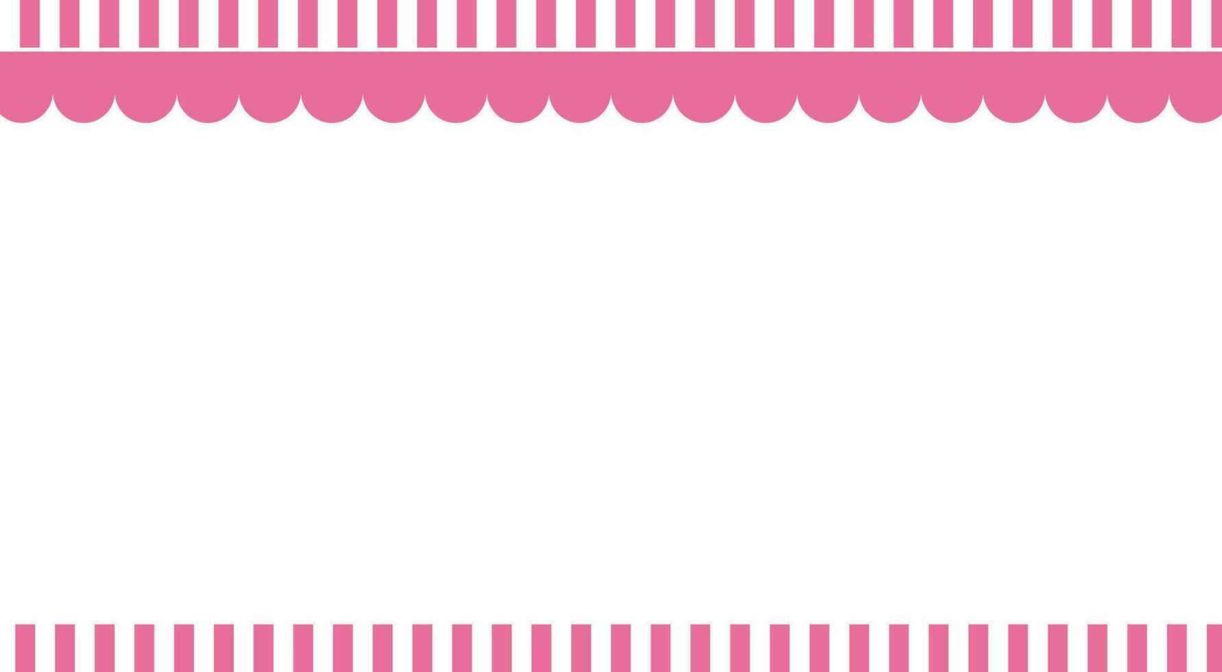 Cute stripe pink frame template vector