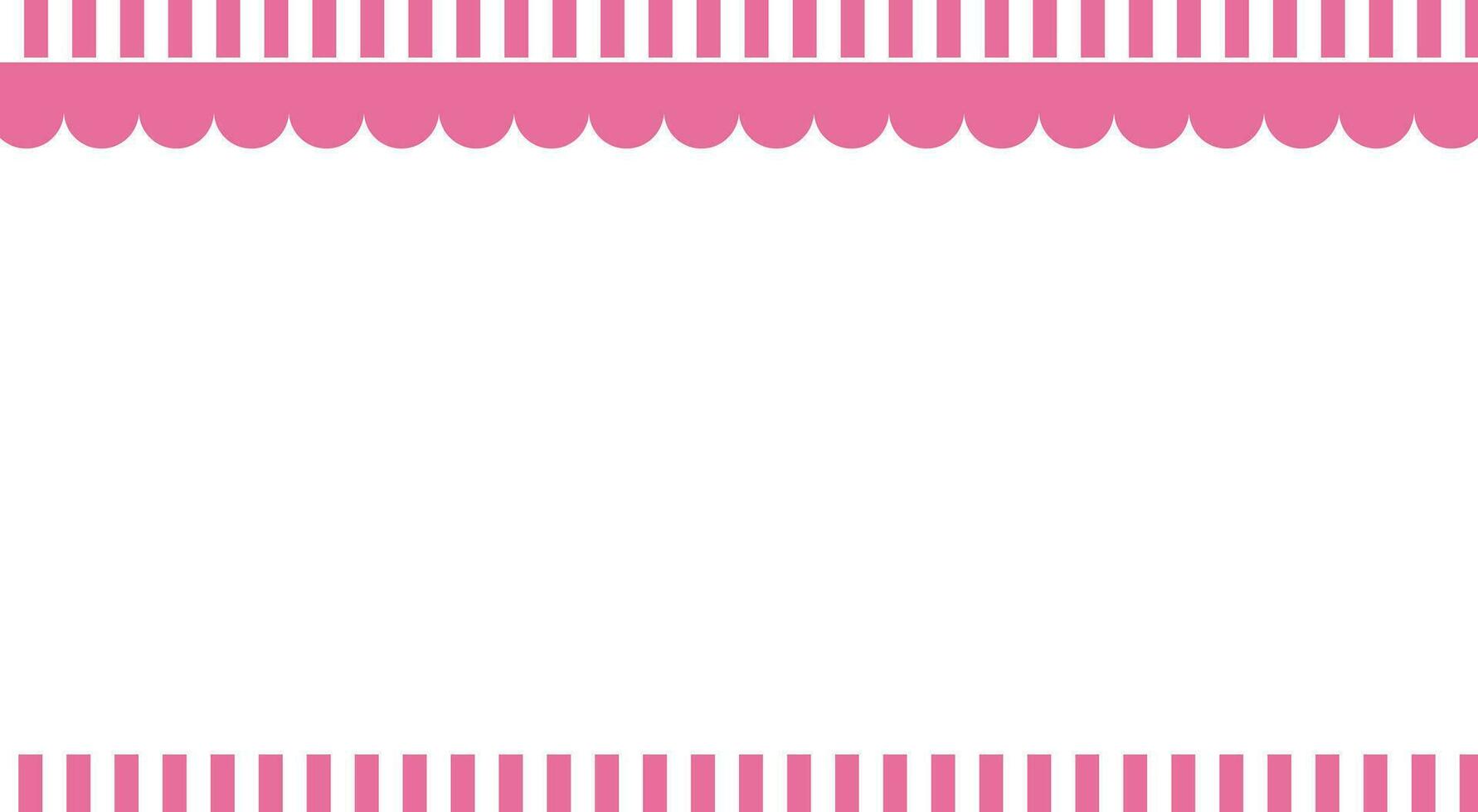 Cute stripe pink frame template vector