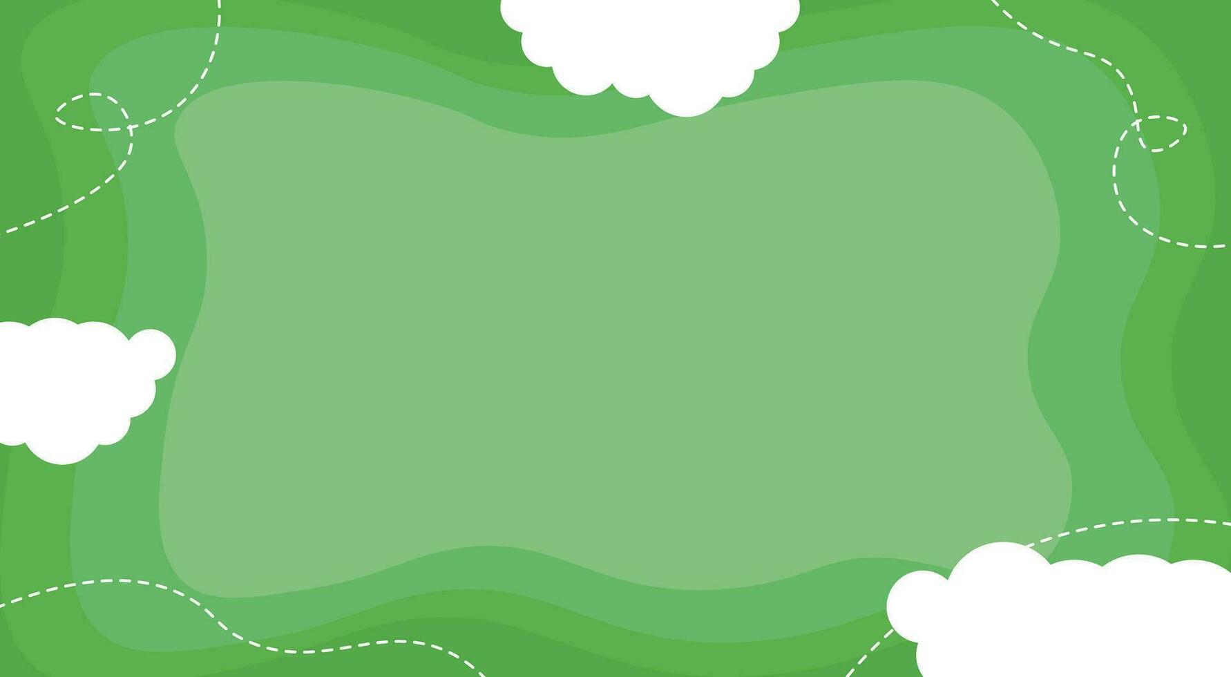 Green abstract background with cloud and dotted curved line good for carnival vector