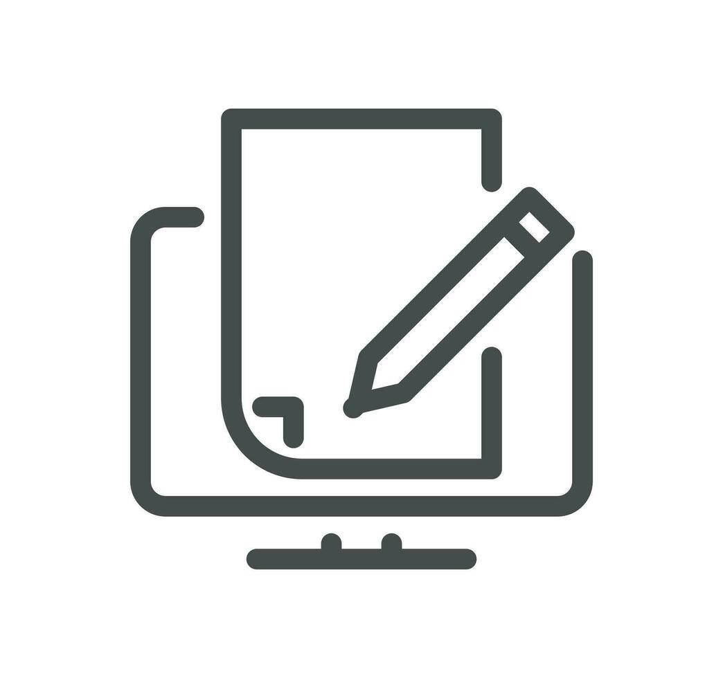 Ai chat bot related icon outline and linear vector. vector