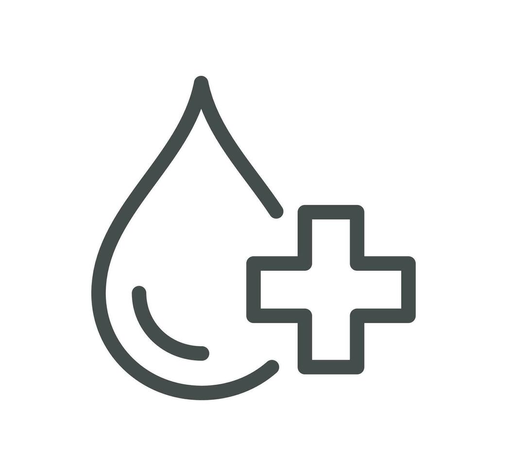 Hospital and medical care related icon outline and linear vector. vector