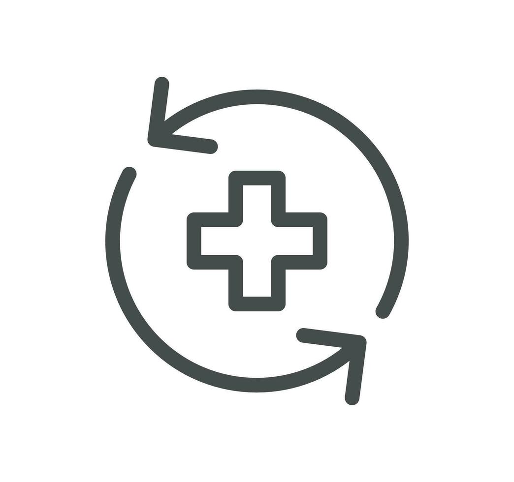 Hospital and medical care related icon outline and linear vector. vector