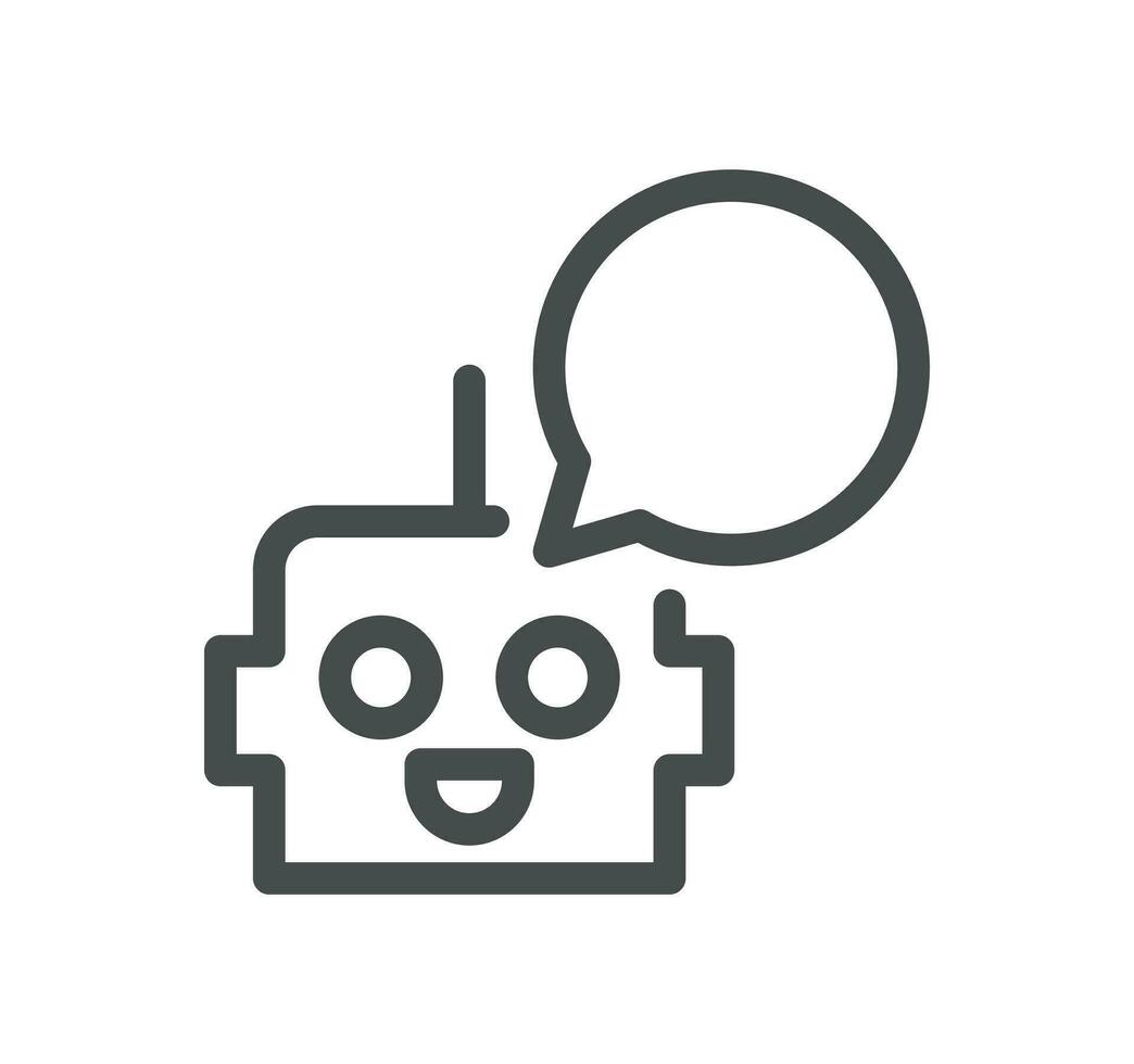 Ai chat bot related icon outline and linear vector. vector