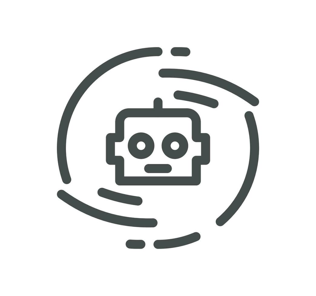 Ai chat bot related icon outline and linear vector. vector