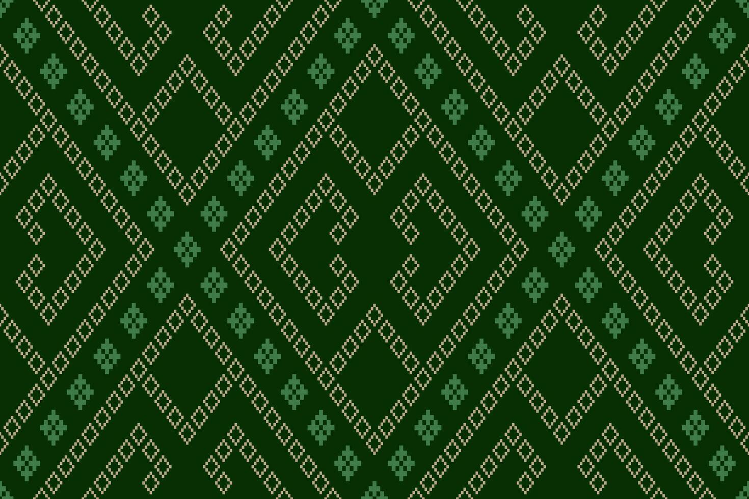 verde cruzar puntada vistoso geométrico tradicional étnico modelo ikat sin costura modelo frontera resumen diseño para tela impresión paño vestir alfombra cortinas y pareo de malasia azteca africano indio indonesio vector