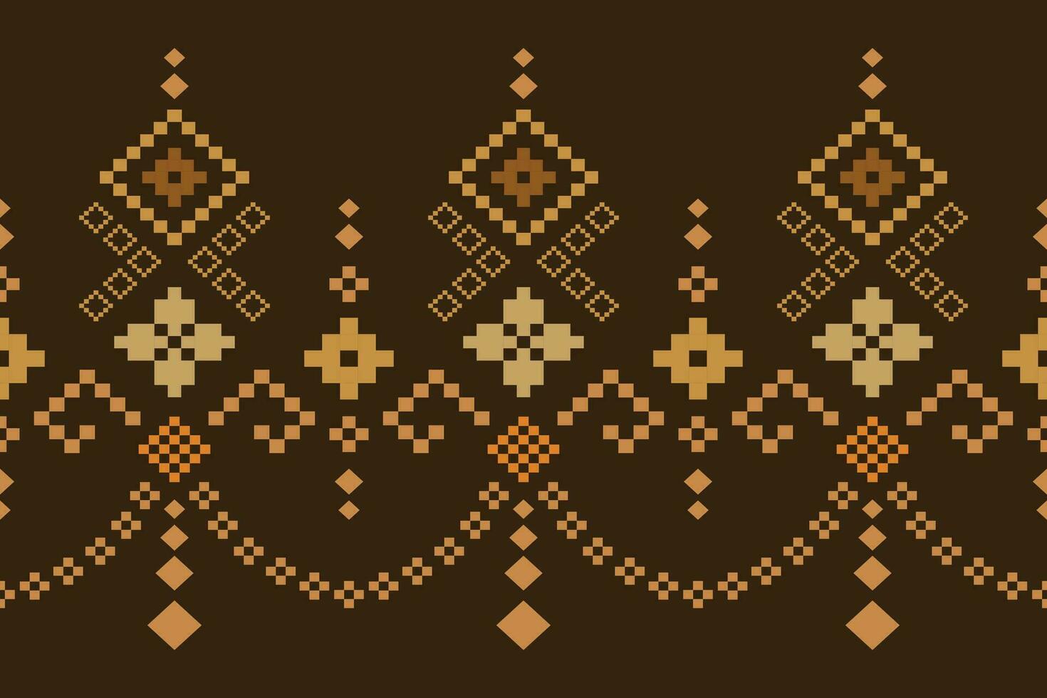 Nature vintages cross stitch traditional ethnic pattern paisley flower Ikat background abstract Aztec African Indonesian Indian seamless pattern for fabric print cloth dress carpet curtains and sarong vector