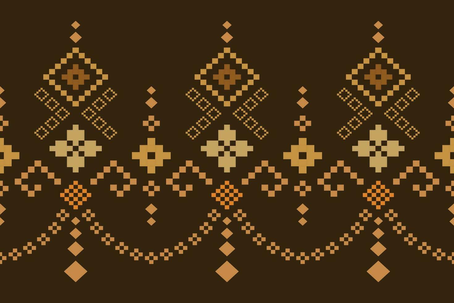 Nature vintages cross stitch traditional ethnic pattern paisley flower Ikat background abstract Aztec African Indonesian Indian seamless pattern for fabric print cloth dress carpet curtains and sarong vector