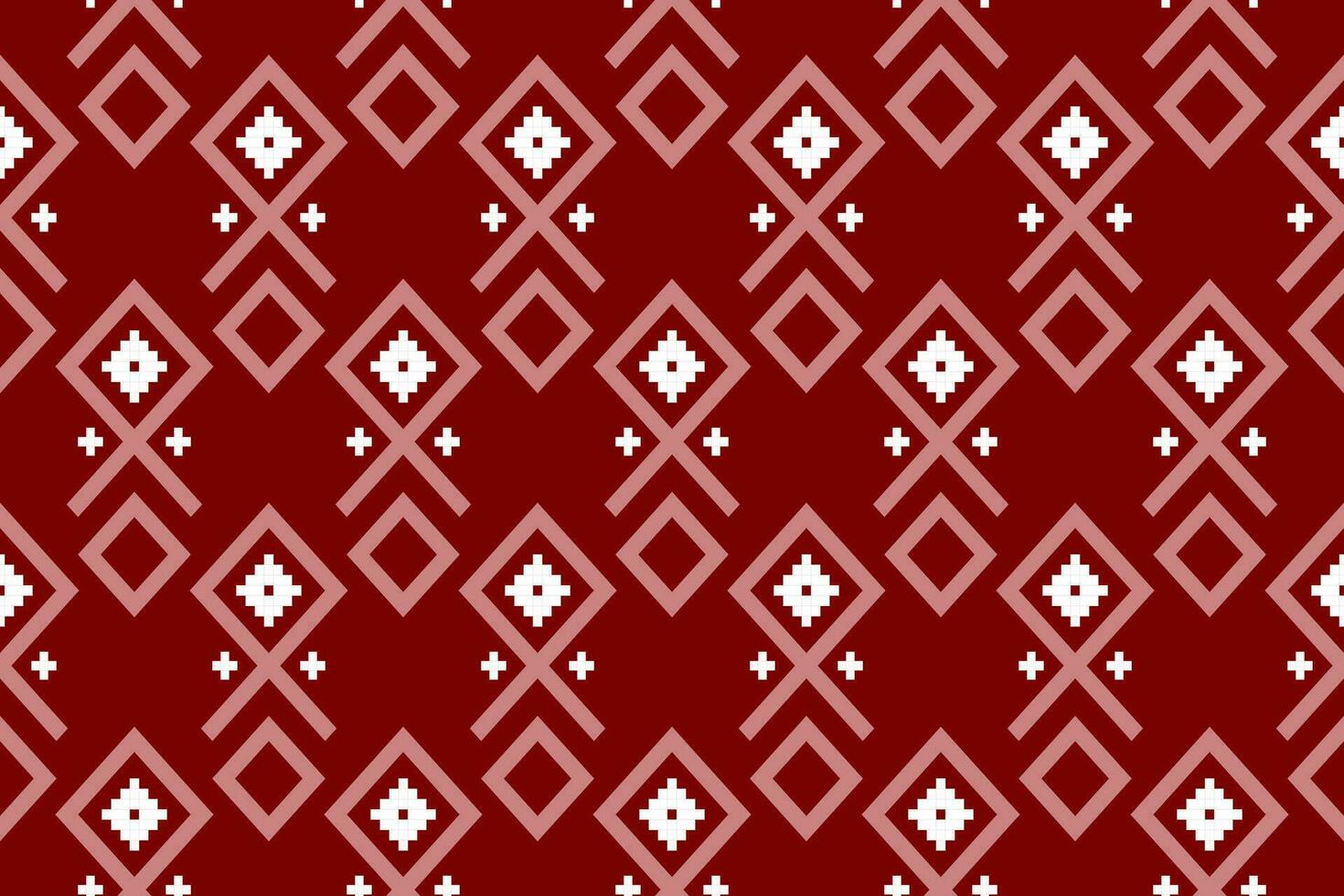 Red traditional ethnic pattern paisley flower Ikat background abstract Aztec African Indonesian Indian seamless pattern for fabric print cloth dress carpet curtains and sarong vector