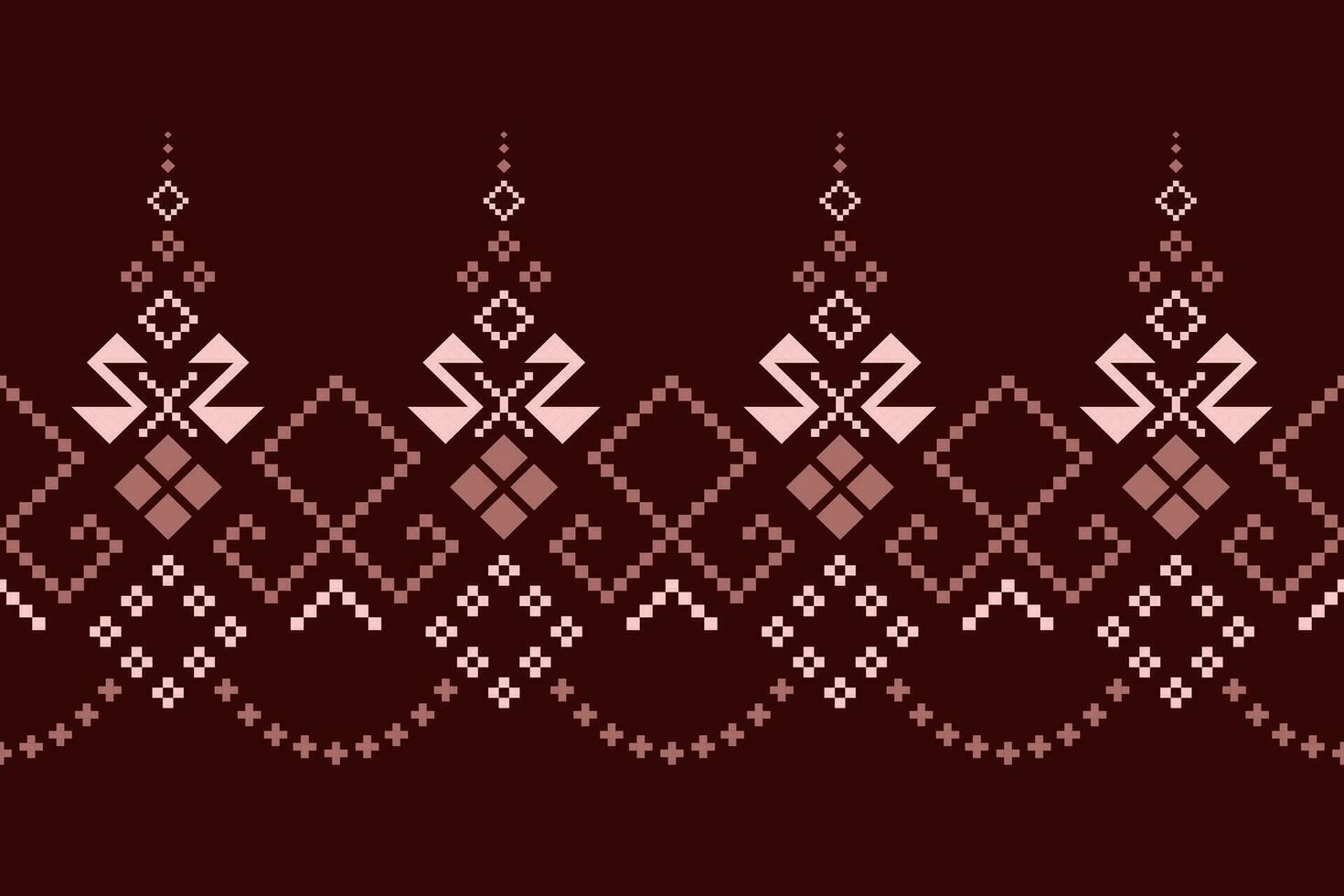 Red traditional ethnic pattern paisley flower Ikat background abstract Aztec African Indonesian Indian seamless vector