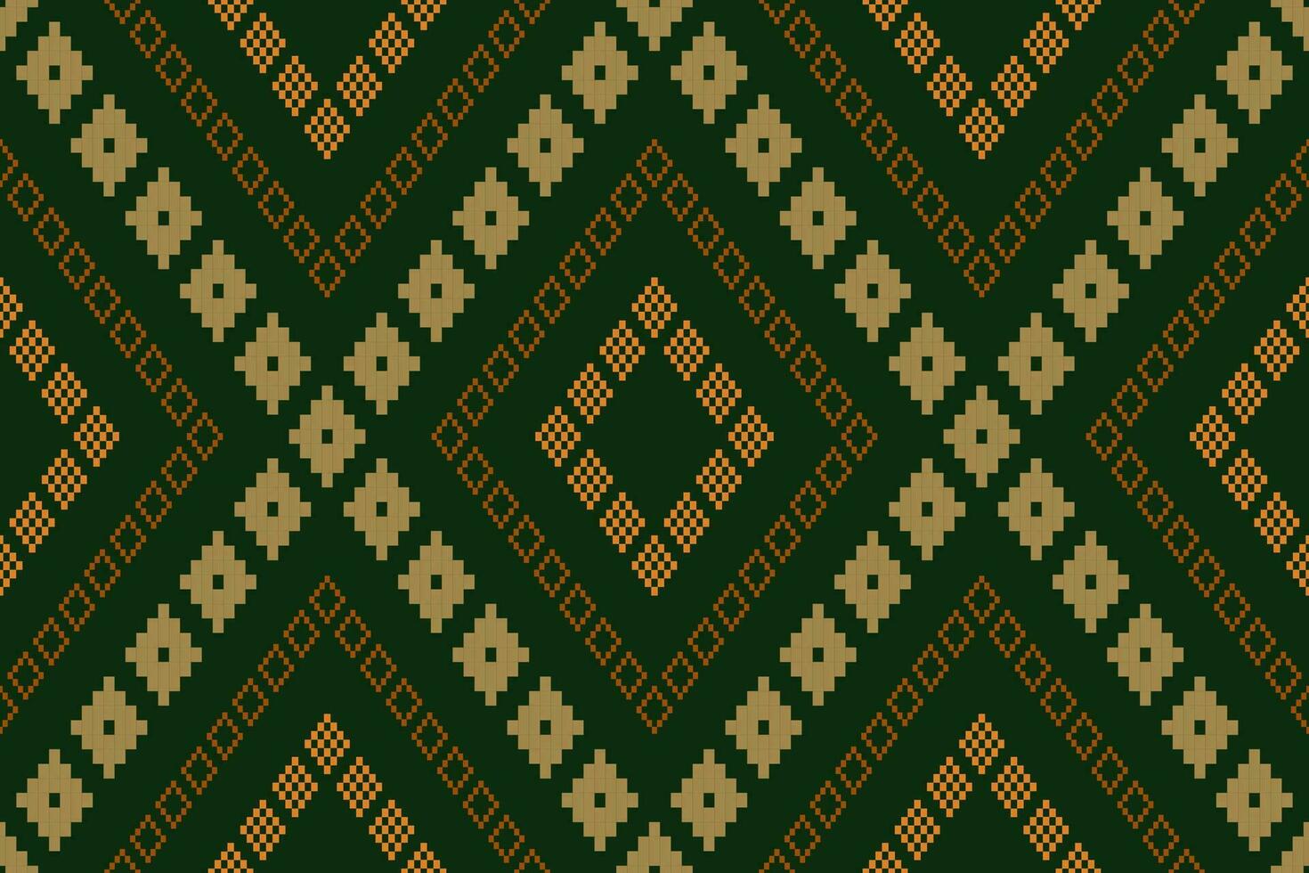 verde cruzar puntada vistoso geométrico tradicional étnico modelo ikat sin costura modelo frontera resumen diseño para tela impresión paño vestir alfombra cortinas y pareo de malasia azteca africano indio indonesio vector