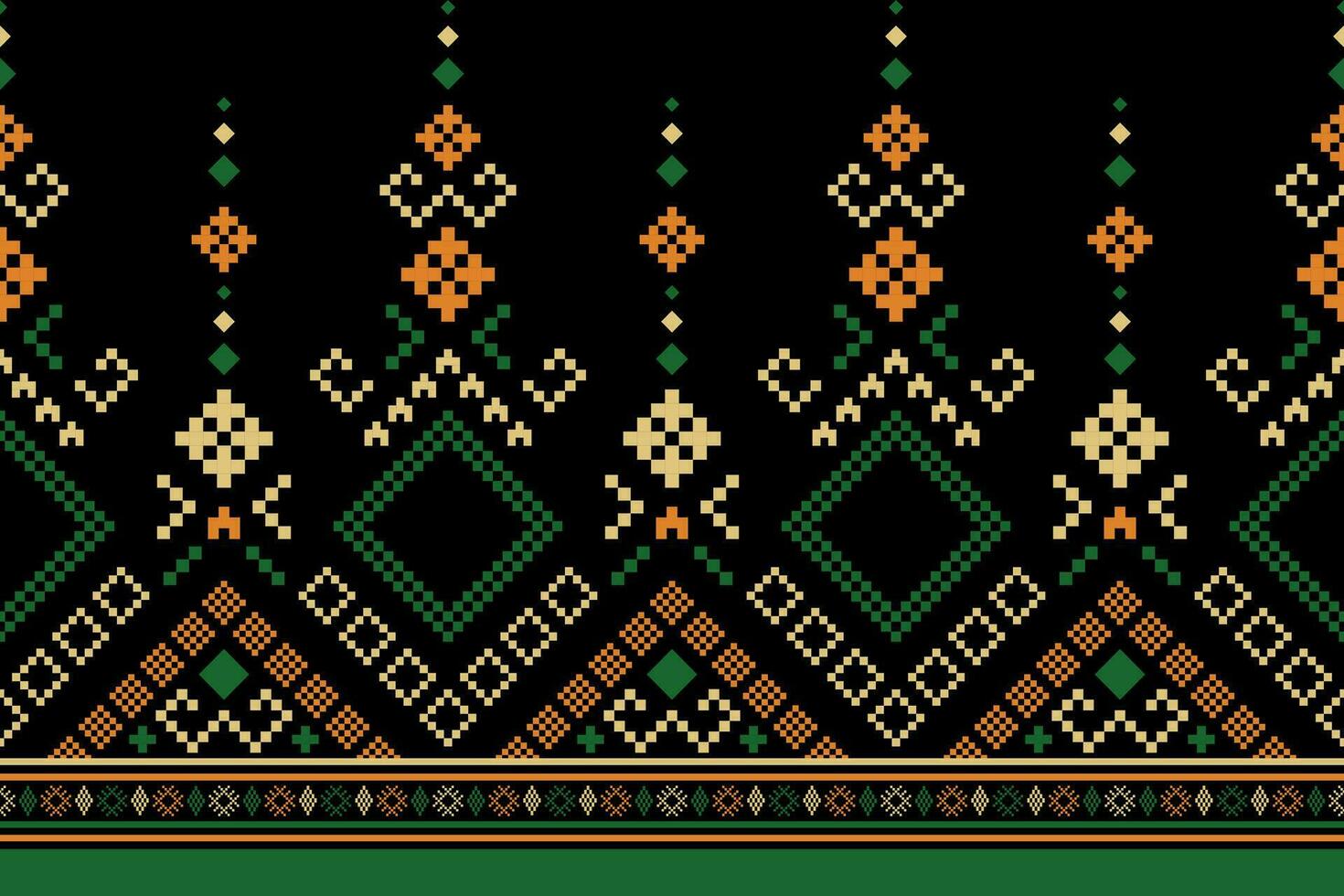 Cross stitch colorful geometric traditional ethnic pattern Ikat seamless pattern abstract design for fabric print cloth dress carpet curtains and sarong Aztec African Indian Indonesian vector