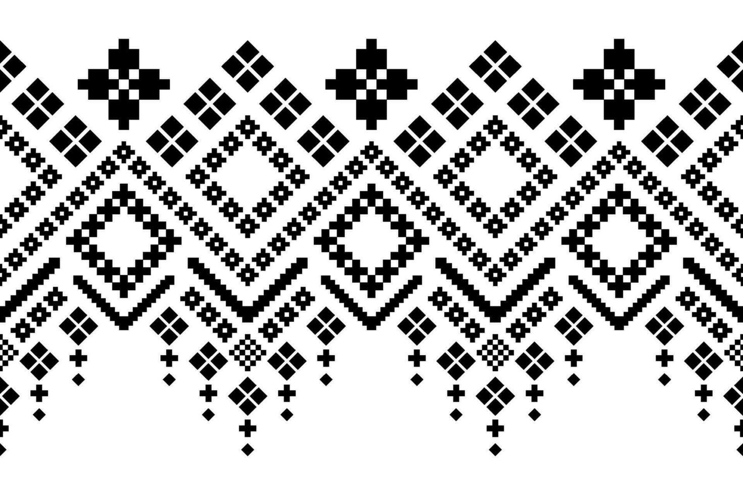 Nature vintages cross stitch traditional ethnic pattern paisley flower Ikat background abstract Aztec African Indonesian Indian seamless pattern for fabric print cloth dress carpet curtains and sarong vector