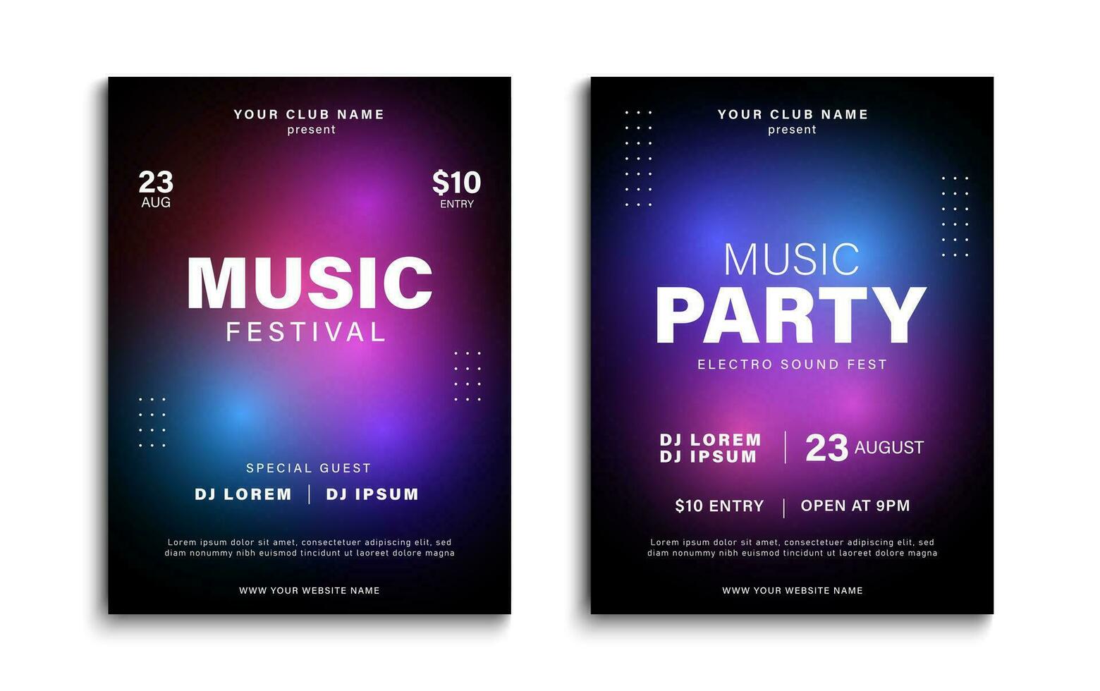 Music poster. Party invitation, music festival, event flyer template. Vector illustration