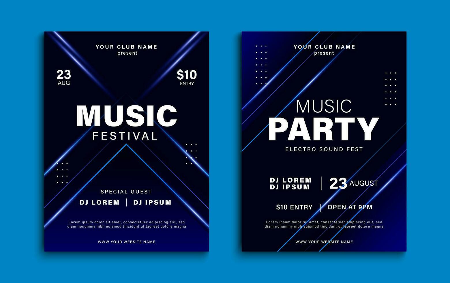 Music festival poster. Dynamic colorful music cover design. Music party flyer with abstract gradient shapes. Vector illustration