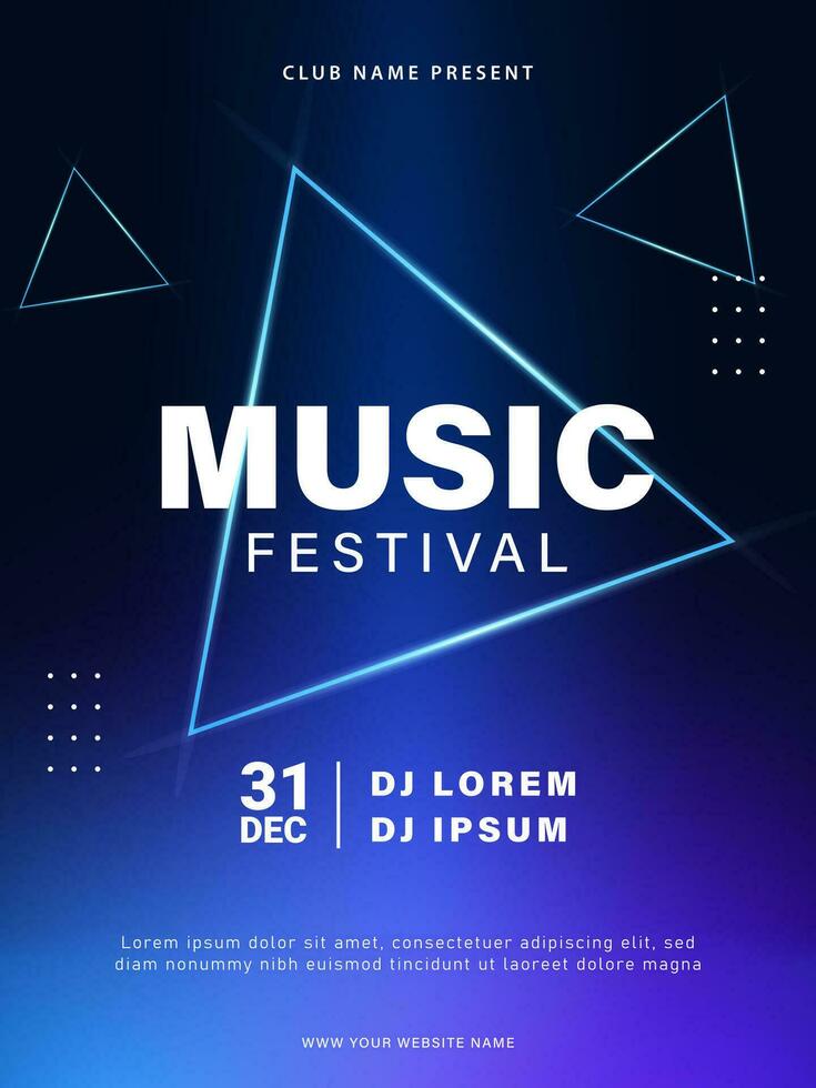 música festival póster diseño. música fiesta invitación volantes modelo. vector ilustración