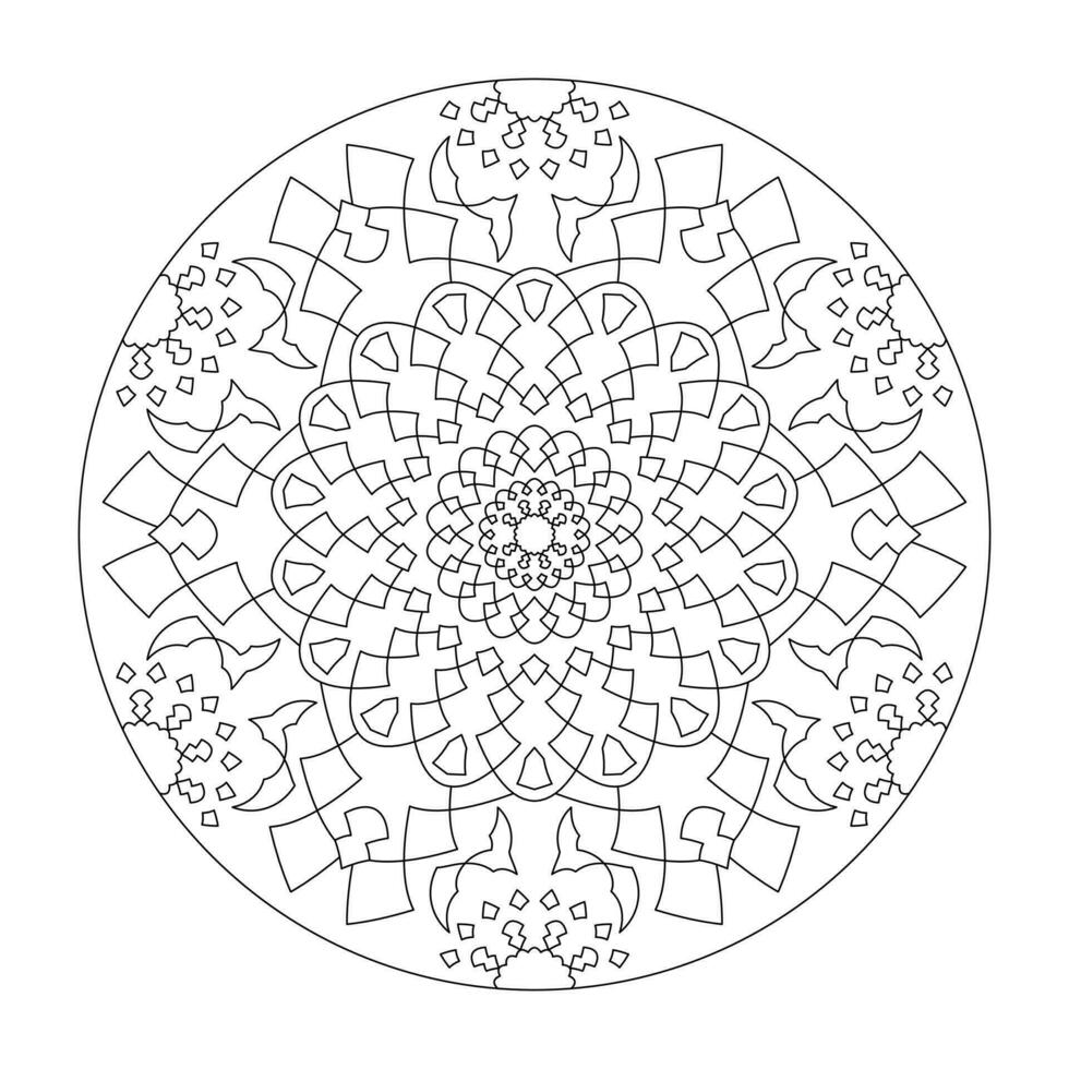 Mandala coloring page. Abstract. Art Therapy. vector