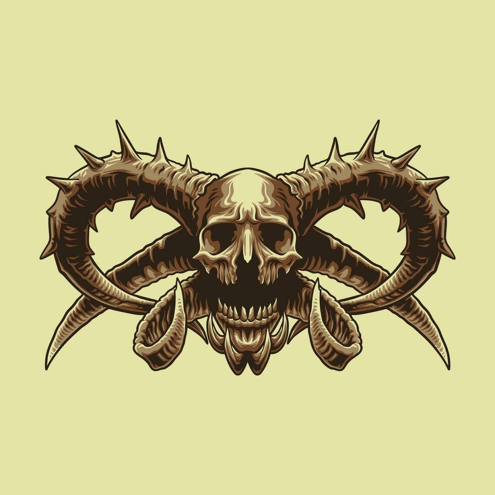 Skull Head mascot great illustration for your branding business vector