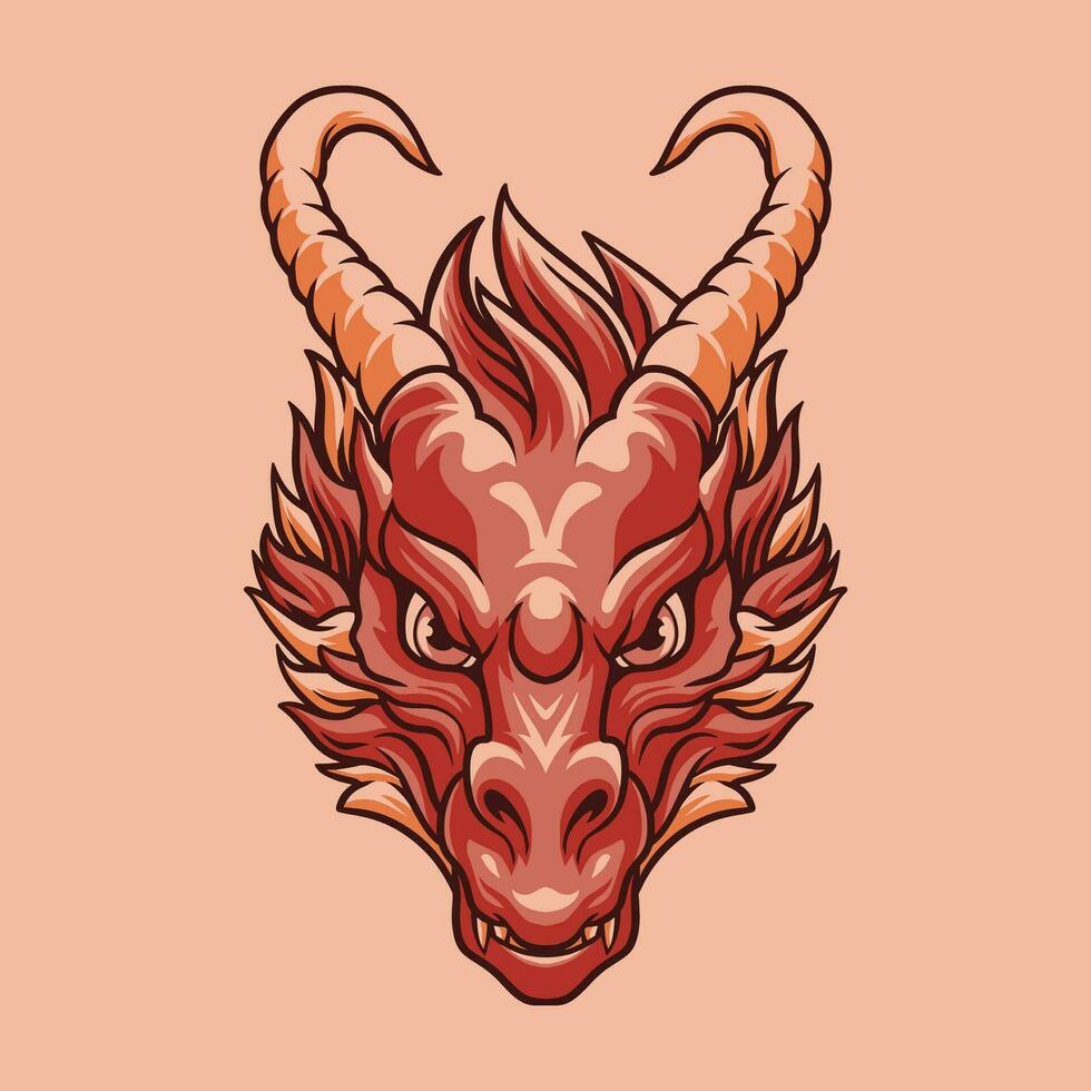Dragon Head mascot great illustration for your branding business vector