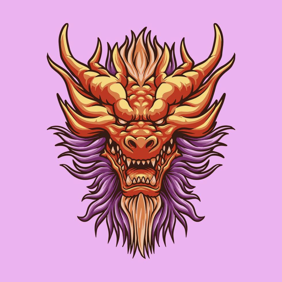 Dragon Head mascot great illustration for your branding business vector