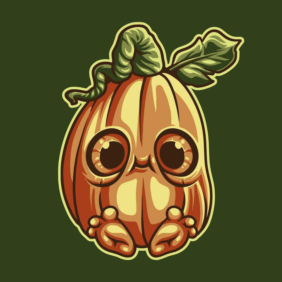 calabaza cabeza mascota genial ilustración para tu marca negocio vector