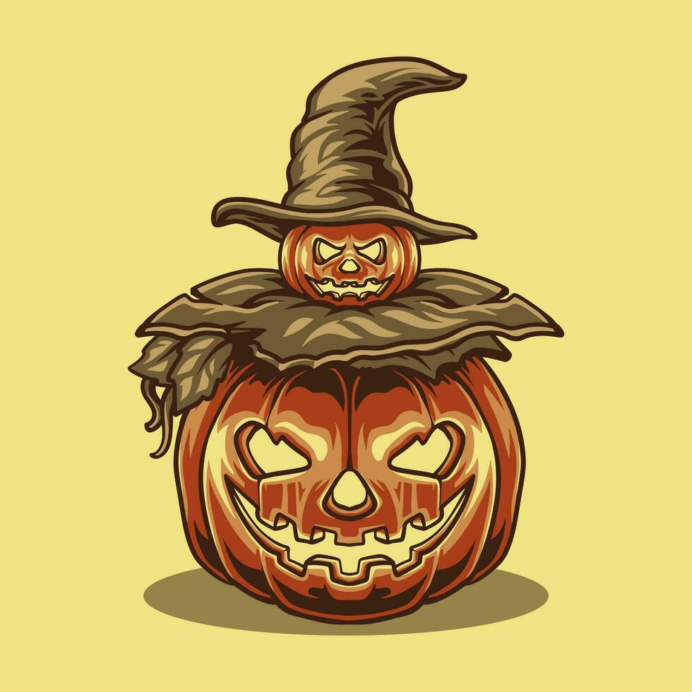 calabaza cabeza mascota genial ilustración para tu marca negocio vector