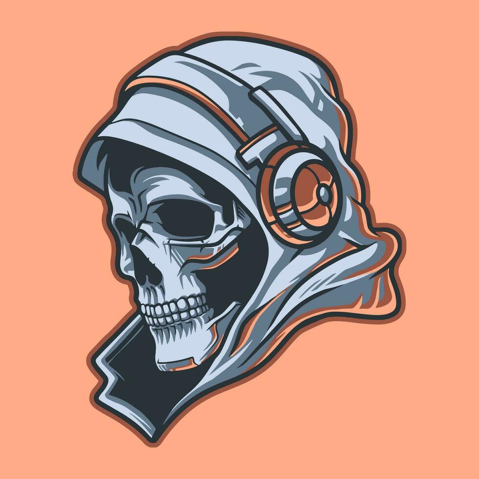 Skull Head mascot great illustration for your branding business vector