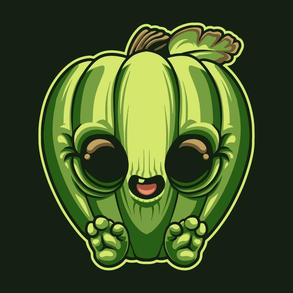 calabaza cabeza mascota genial ilustración para tu marca negocio vector