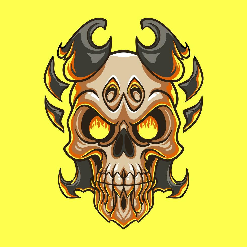 Skull Head mascot great illustration for your branding business vector