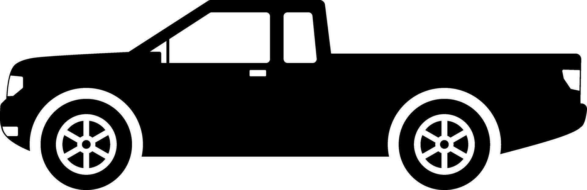 Pickup car icon vector. Countryside delivery car silhouette for icon, symbol and sign. Pickup car for transportation, shipment, delivery, package or transit vector