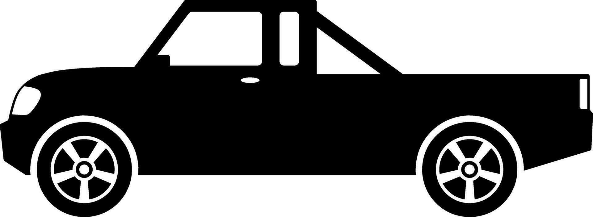 Pickup car icon vector. Countryside delivery car silhouette for icon, symbol and sign. Pickup car for transportation, shipment, delivery, package or transit vector