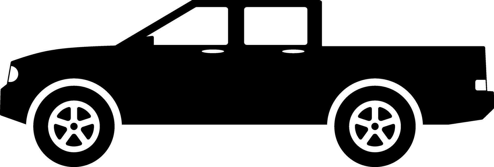 Pickup car icon vector. Countryside delivery car silhouette for icon, symbol and sign. Pickup car for transportation, shipment, delivery, package or transit vector