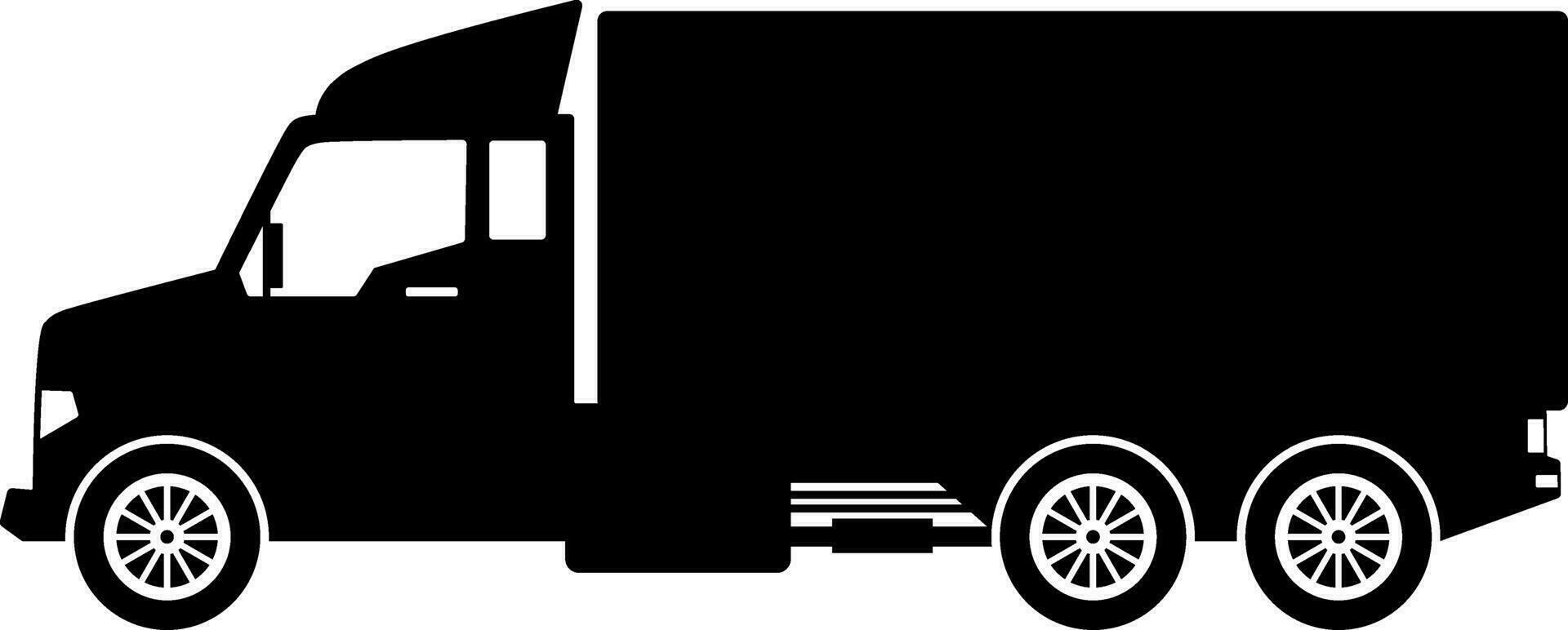 Box truck icon vector. Shipment truck silhouette for icon, symbol and sign. Box truck for shipment, transit, delivery, package or transportation vector