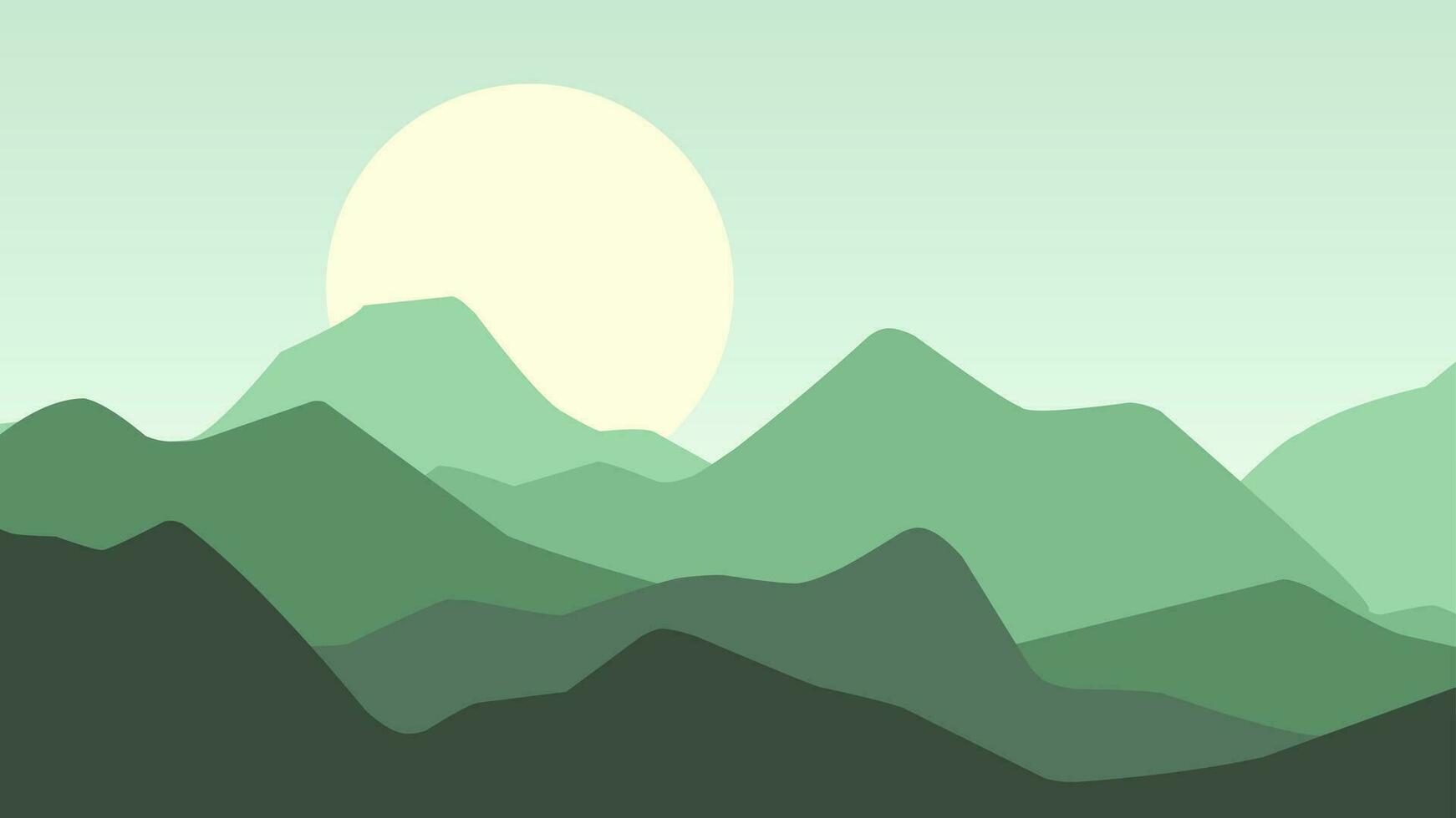 montaña paisaje vector ilustración. silueta de sencillo montaña rango con claro cielo. montaña paisaje para fondo, fondo de pantalla o aterrizaje página